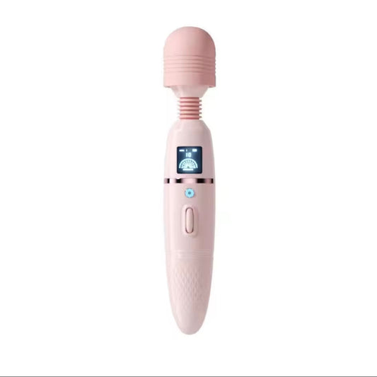 Elephant LCD AV Stick Female Sex Toy Warming Strong Shock Massage Electric Manual Vibrator Stick White Pink Adult Pleasure