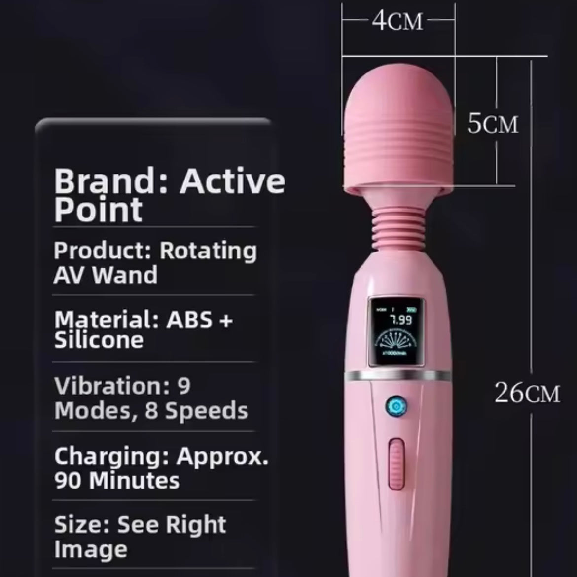 Elephant LCD AV Stick Female Sex Toy Warming Strong Shock Massage Electric Manual Vibrator Stick White Pink Adult Pleasure