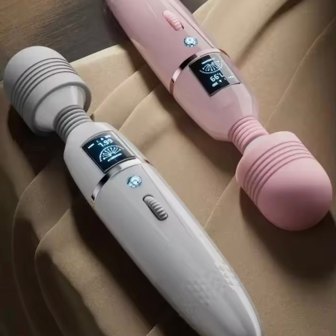 Elephant LCD AV Stick Female Sex Toy Warming Strong Shock Massage Electric Manual Vibrator Stick White Pink Adult Pleasure