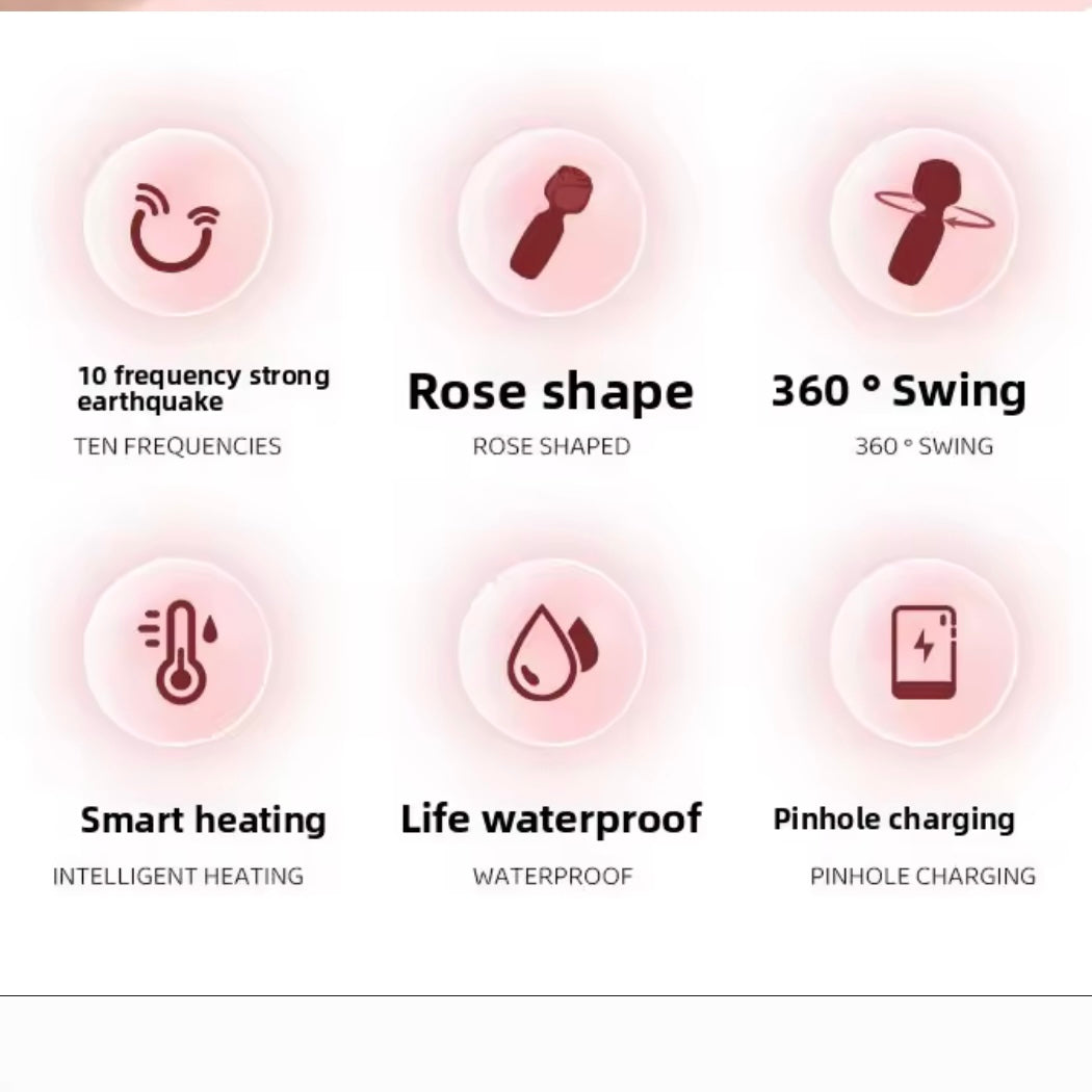 Rose AV Stick Clitoral Stimulation Mini Vibrator Etonation Flexible Rotation Mini Body G-spot Sex Pleasure Heating Wand Sex Toys